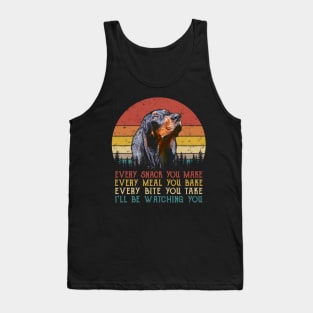 Retro Black and Tan Coonhound Every Snack You Make Every Meal You Bake Tank Top